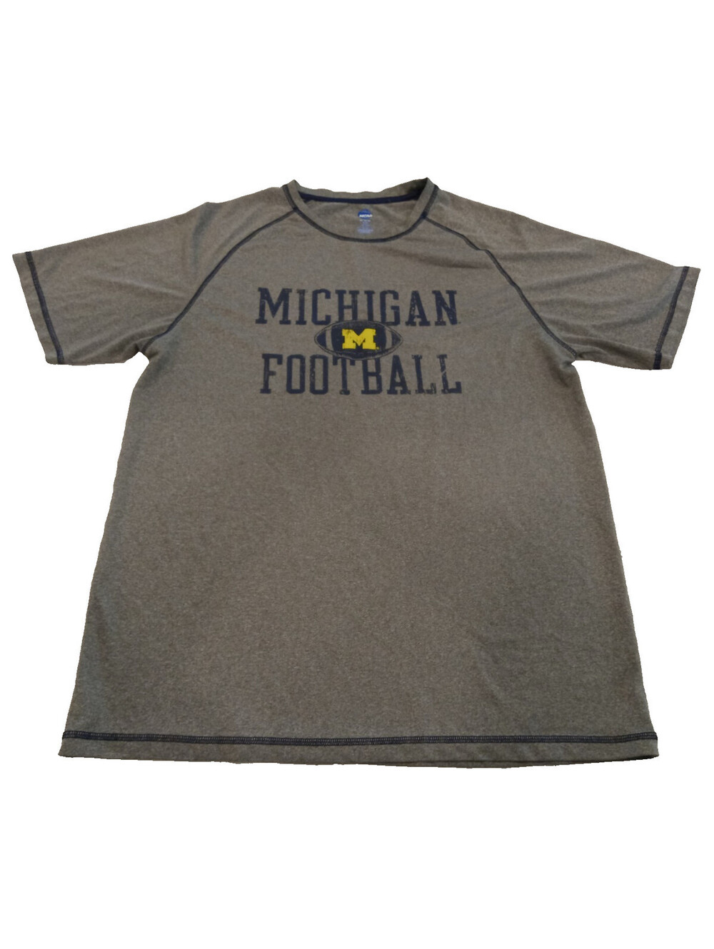 NCAA Michigan Wolverines Shirt Mens Large Gray Football Block M Graphic Tee L